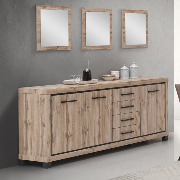 Buffet 225 cm 3 portes 4 tiroirs Elégance - Le Dépôt Bailleul
