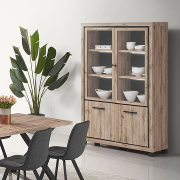 Vitrine avec éclairage 2+2 portes Elégance - Le Dépôt Bailleul