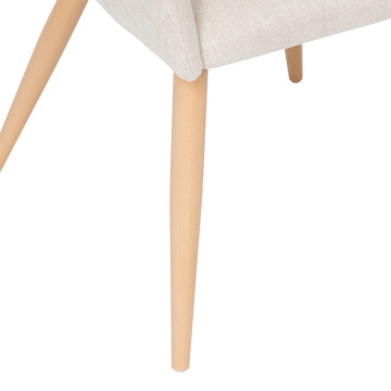 Fauteuil repas tissu beige Marlo Atmosphera - Le Dépôt Bailleul