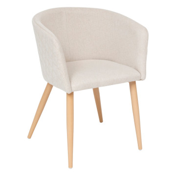Fauteuil repas tissu beige Marlo Atmosphera - Le Dépôt Bailleul