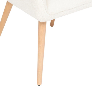 Fauteuil repas Visoca bouclette blanc Atmosphera - Le Dépôt Bailleul