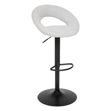 Tabouret de bar ajustable Sasha tissu gris clair Atmosphera - Le Dépôt Bailleul