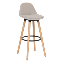Tabouret bar Maxon tissu beige Atmosphera - Le Dépôt Bailleul