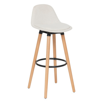 Tabouret bar Maxon tissu blanc Atmosphera - Le Dépôt Bailleul