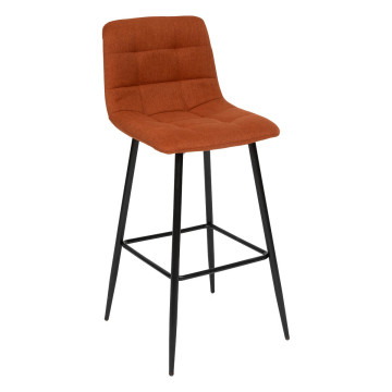 Tabouret de bar Sirac pieds métal tissu ambre Atmosphera - Le Dépôt Bailleul