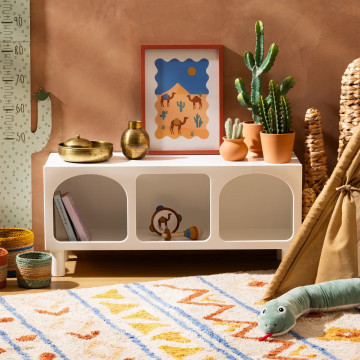 Meuble bas 3 niches Tara blanc Atmosphera - Le Dépôt Bailleul