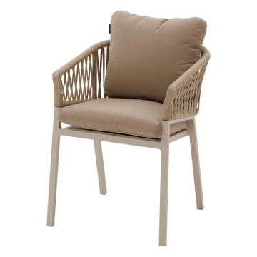 Fauteuil Oriengo mailles beige/argile Hespéride  - Le Dépôt Bailleul