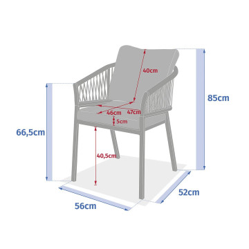 Fauteuil Oriengo mailles beige/argile Hespéride  - Le Dépôt Bailleul