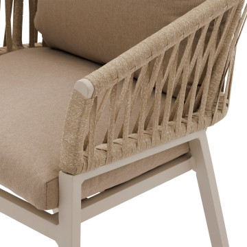 Fauteuil Oriengo mailles beige/argile Hespéride  - Le Dépôt Bailleul