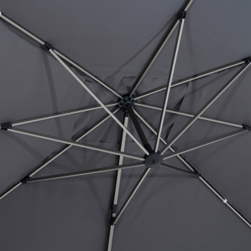 Parasol déporté Equador gris anodisé et ardoise Hespéride - Le Dépôt Bailleul