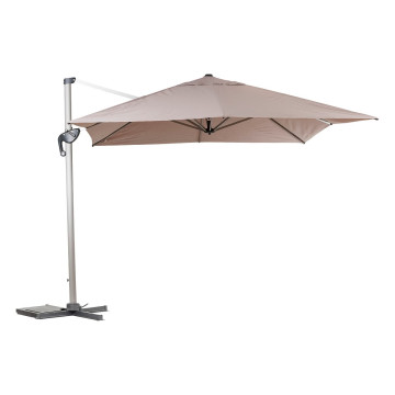 Parasol déporté Equador gris anodisé et taupe Hespéride - Le Dépôt Bailleul