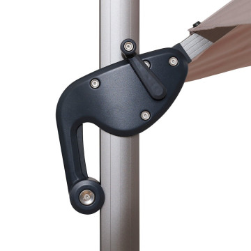 Parasol déporté Equador gris anodisé et taupe Hespéride - Le Dépôt Bailleul