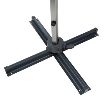 Parasol déporté Equador gris anodisé et olive Hespéride - Le Dépôt Bailleul