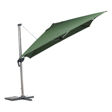 Parasol déporté Equador gris anodisé et olive Hespéride - Le Dépôt Bailleul