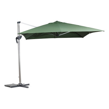 Parasol déporté Equador gris anodisé et olive Hespéride - Le Dépôt Bailleul