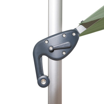 Parasol déporté Equador gris anodisé et olive Hespéride - Le Dépôt Bailleul