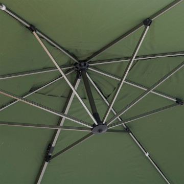 Parasol déporté Equador gris anodisé et olive Hespéride - Le Dépôt Bailleul