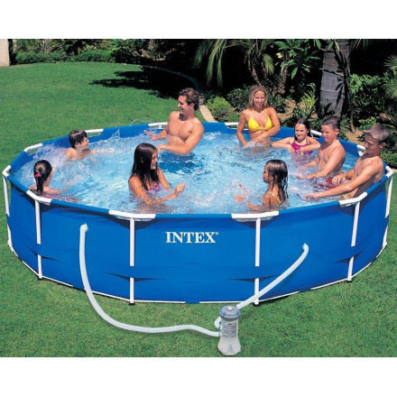 Piscine tubulaire Metal Frame D. 3,66 x H. 0,76 m Intex - Le Dépôt Bailleul