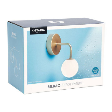 Spot patère doré boule en verre Bilbao Ostaria - Le Dépôt Bailleul