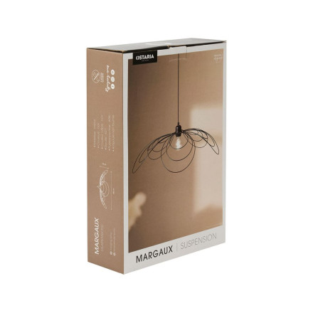 Suspension filaire D70 métal Margaux noir Ostaria - Le Dépôt Bailleul