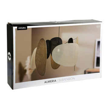 Suspension lin et jute Almeria beige, noir et marron Ostaria - Le Dépôt Bailleul