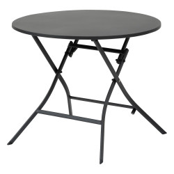 Table ronde pliante Greensboro 4p graphite Hespéride - Le Dépôt Bailleul