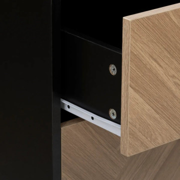 Commode 4 tiroirs Chevrons MDF noir 5five - Le Dépôt Bailleul