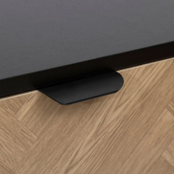 Commode 4 tiroirs Chevrons MDF noir 5five - Le Dépôt Bailleul