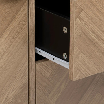 Buffet 2 portes 3 tiroirs Chevrons noir 5five - Le Dépôt Bailleul