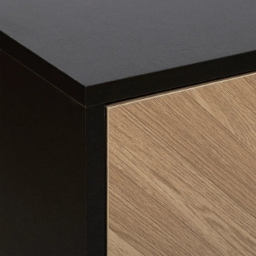 Buffet 2 portes 3 tiroirs Chevrons noir 5five - Le Dépôt Bailleul