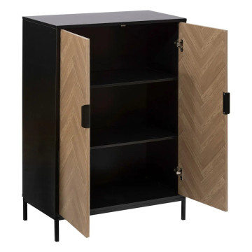 Meuble 2 portes Chevrons MDF noir 5five - Le Dépôt Bailleul