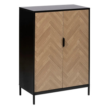 Meuble 2 portes Chevrons MDF noir 5five - Le Dépôt Bailleul