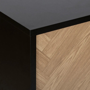 Meuble 2 portes Chevrons MDF noir 5five - Le Dépôt Bailleul