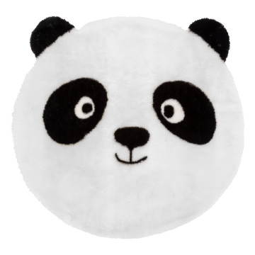 Tapis rond D100 noir et blanc Panda Atmosphera - Le Dépôt Bailleul