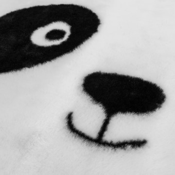 Tapis rond D100 noir et blanc Panda Atmosphera - Le Dépôt Bailleul