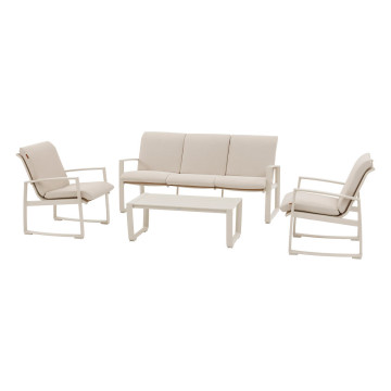 Salon de jardin Boreane 5 places lin / argile Hespéride - Le Dépôt Bailleul