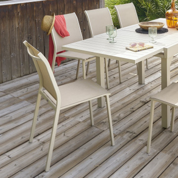 Chaise extérieur Essentia lin/argile Hespéride - Le Dépôt Bailleul