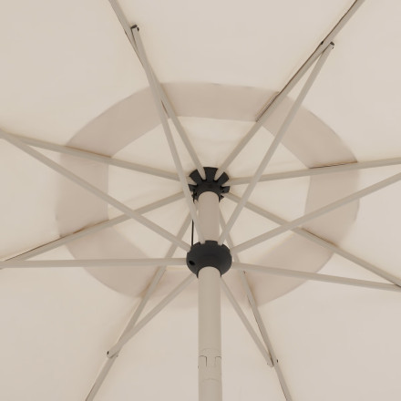 Parasol mat central rond 3m Loompa argile / blé Hespéride - Le Dépôt Bailleul