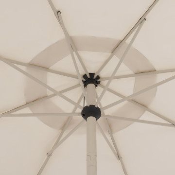 Parasol mat central rond 3m Loompa argile / blé Hespéride - Le Dépôt Bailleul