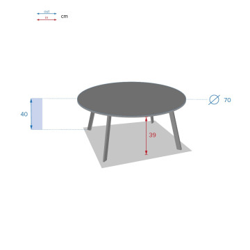 Table basse Saona vert laurier D 70 cm Hespéride - Le Dépôt Bailleul