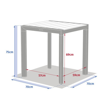 Table fixe carrée 2p Evasion honey/graphite Hespéride - Le Dépôt Bailleul