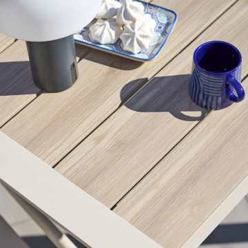 Table fixe carrée 2p Evasion lin/argile Hespéride - Le Dépôt Bailleul