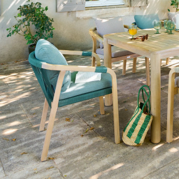 Fauteuil de jardin Papouasie acacia vert olive Hespéride - Le Dépôt Bailleul