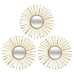 Lot de 3 miroirs ronds D24 Warren métal doré Atmosphera - Le Dépôt Bailleul