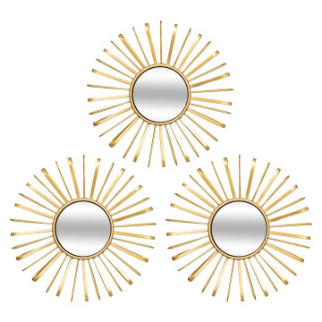Lot de 3 miroirs ronds D24 Warren métal doré Atmosphera - Le Dépôt Bailleul