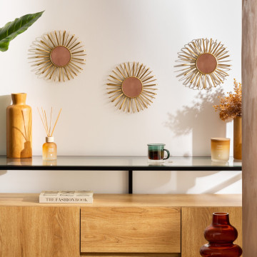 Lot de 3 miroirs ronds D24 Warren métal doré Atmosphera - Le Dépôt Bailleul