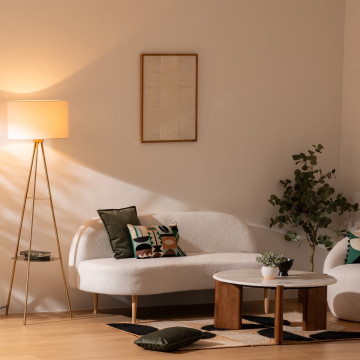 Lampadaire trépied Arthus 163 cm métal doré Atmosphera - Le Dépôt Bailleul