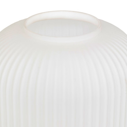 Lampe à poser Travis 25 cm verre blanc et bois Atmosphera - Le Dépôt Bailleul