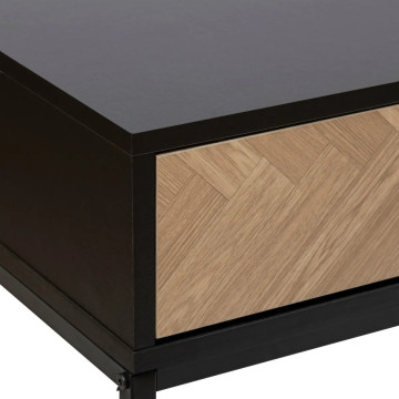 Console 2 tiroirs Chevrons MDF noir 5five - Le Dépôt Bailleul