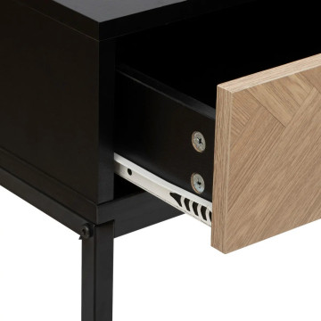 Console 2 tiroirs Chevrons MDF noir 5five - Le Dépôt Bailleul